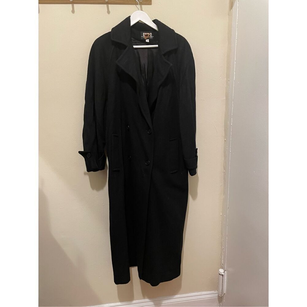 Vintage Dale 2 dress in for Harlan winter black over coat double breasted size 6